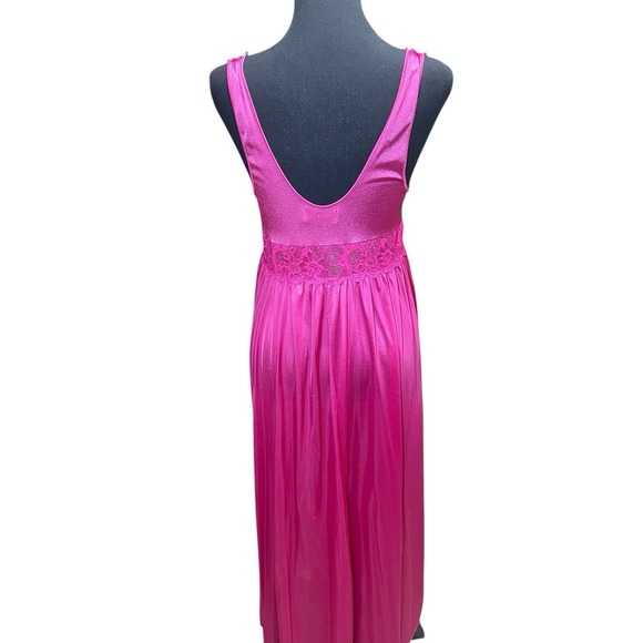 Vintage Shadowline Nylon Spandex Lace Nightgown Large Long Maxi Sheer Fairy USA - Picture 5 of 14